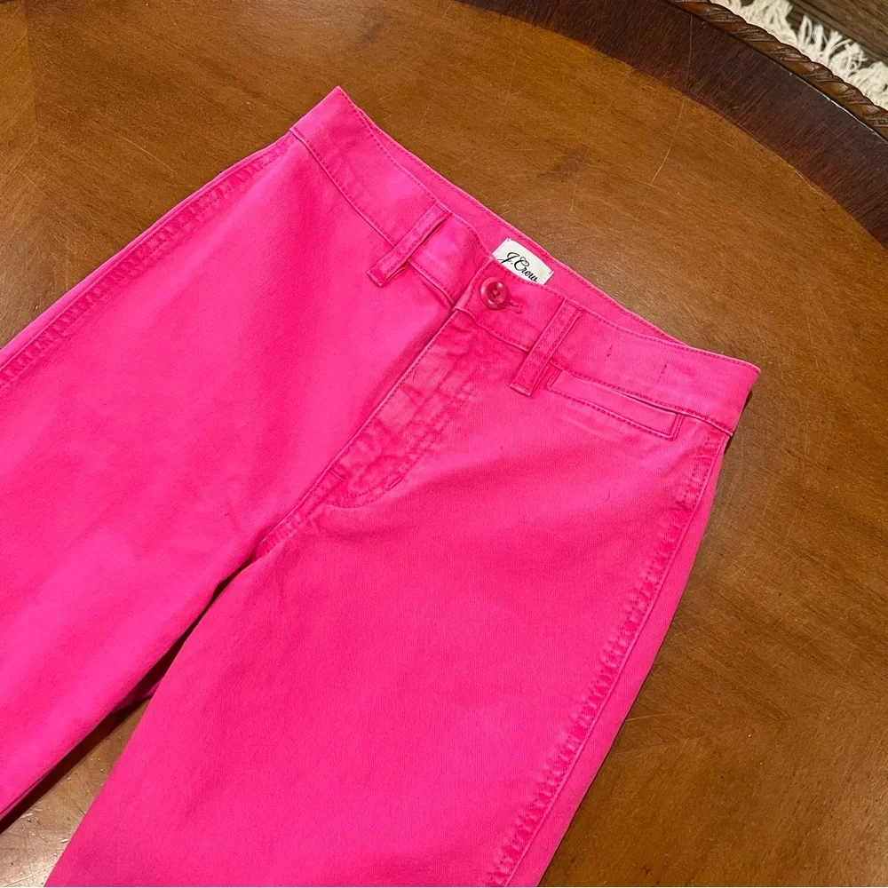 NEW J.Crew Women’s Slim Wide Leg‎ Crop Pant Intense Pink 25P Petite Barbiecore